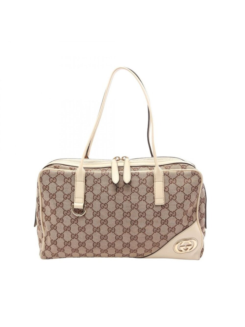 Gucci Handbag New Brit GG Canvas Beige Ivory Interlocking